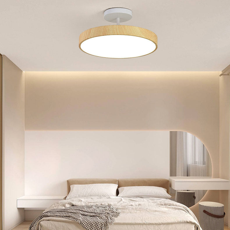KansoPure: Lampada da soffitto LED giapponese con cornice in legno e design semplice – decorativa per soggiorno e corridoio
