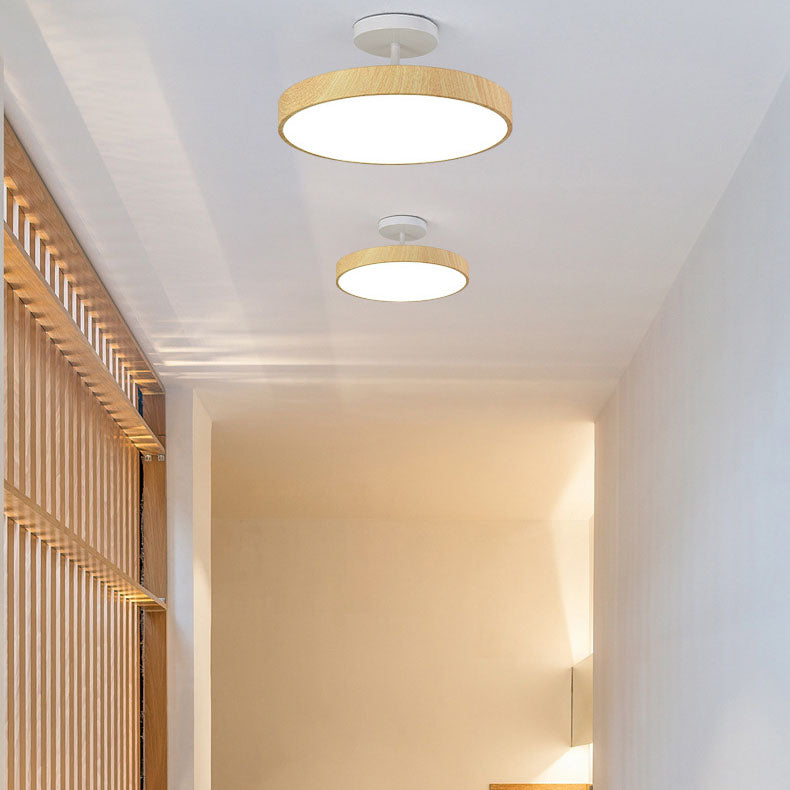 KansoPure: Lampada da soffitto LED giapponese con cornice in legno e design semplice – decorativa per soggiorno e corridoio
