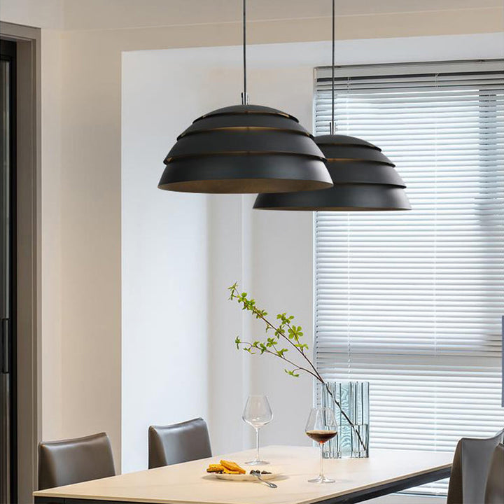NordDome: Lampada a sospensione moderna in stile nordico con cupola in alluminio e LED – per ristoranti e cucine abitative