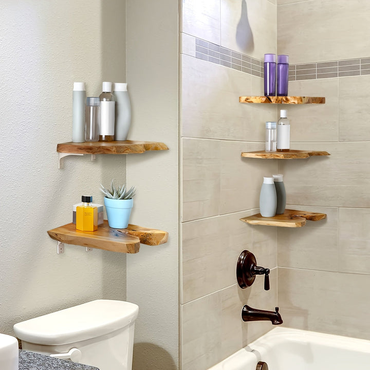 KlassischeAkzent: Mensole a muro in legno – Set da 3, salvaspazio e sospese in stile moderno per soggiorno e bagno