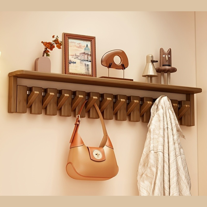KompaktesGestell: Appendiabiti autoportante – design moderno in legno massello, decorativo e multifunzionale per ingresso, soggiorno e camera degli ospiti
