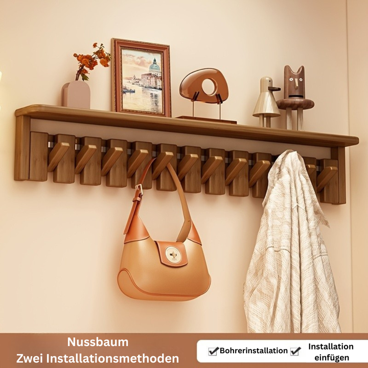 KompaktesGestell: Appendiabiti autoportante – design moderno in legno massello, decorativo e multifunzionale per ingresso, soggiorno e camera degli ospiti