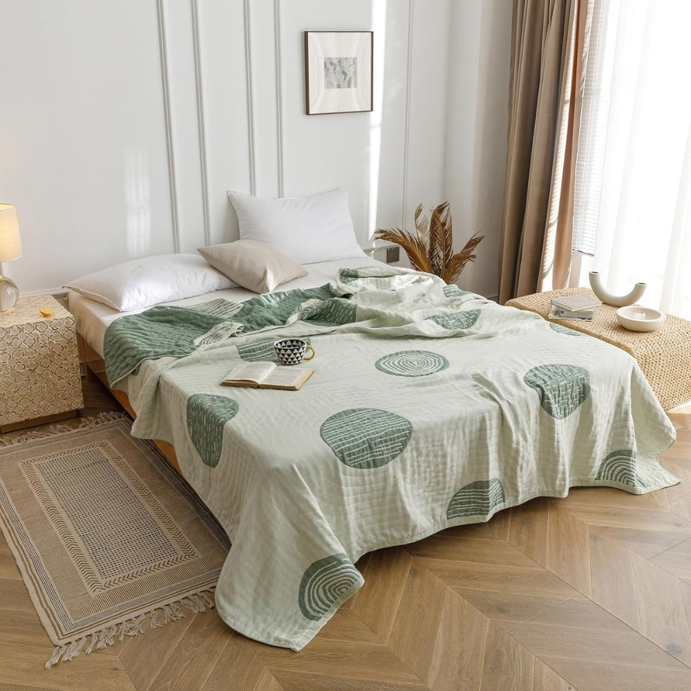 KreisFlair: Coperte in cotone dallo stile rotondo con qualità leggera in cotone e struttura facile da mantenere – per divano e letto