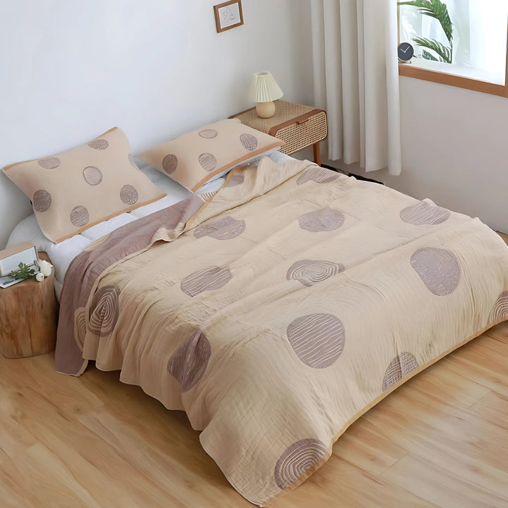 KreisFlair: Coperte in cotone dallo stile rotondo con qualità leggera in cotone e struttura facile da mantenere – per divano e letto