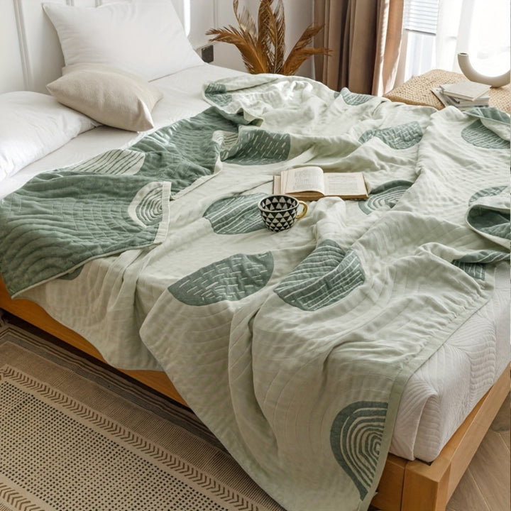 KreisFlair: Coperte in cotone dallo stile rotondo con qualità leggera in cotone e struttura facile da mantenere – per divano e letto