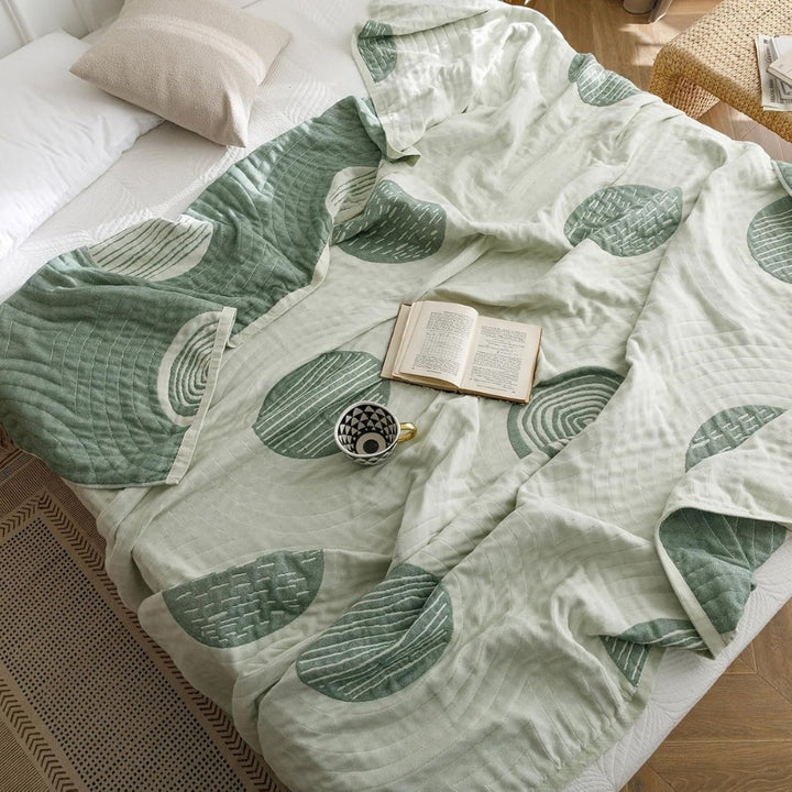 KreisFlair: Coperte in cotone dallo stile rotondo con qualità leggera in cotone e struttura facile da mantenere – per divano e letto