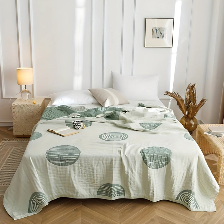 KreisFlair: Coperte in cotone dallo stile rotondo con qualità leggera in cotone e struttura facile da mantenere – per divano e letto