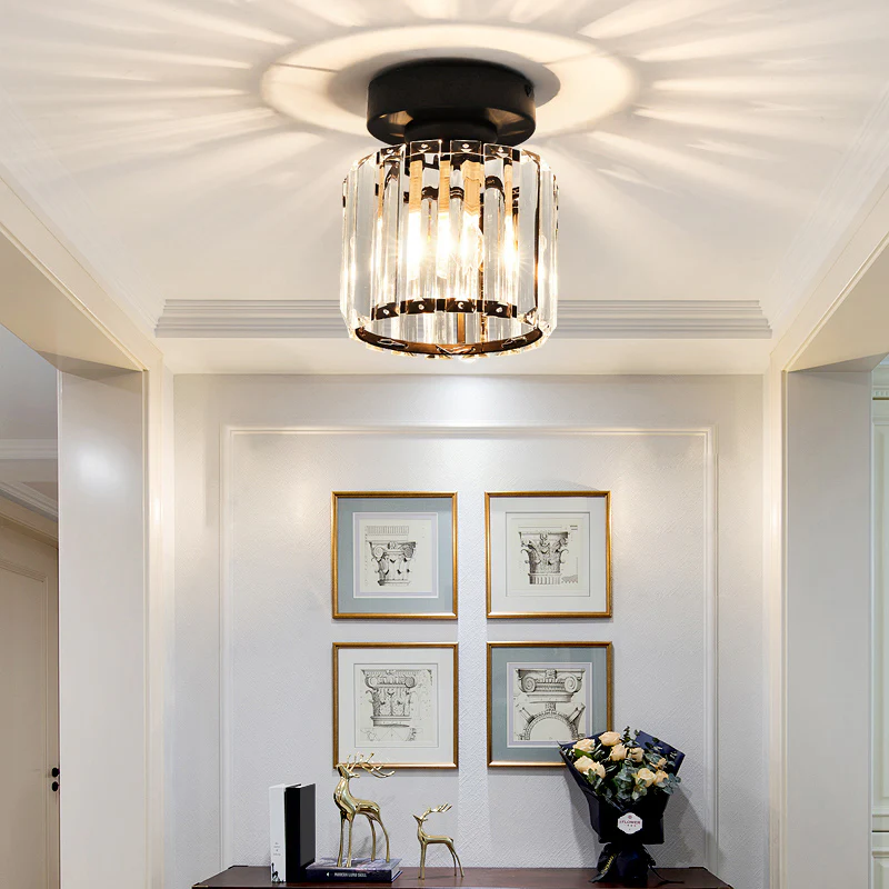 KristallÉtoile: Lampada da soffitto moderna in ottone e cristallo – 1 luce, facile da pulire per sala da pranzo e soggiorno