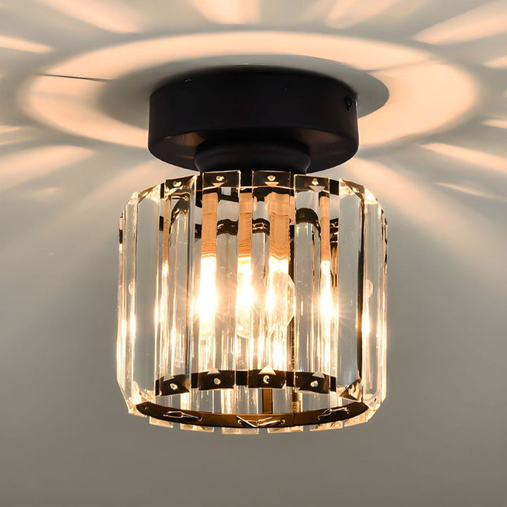 KristallÉtoile: Lampada da soffitto moderna in ottone e cristallo – 1 luce, facile da pulire per sala da pranzo e soggiorno