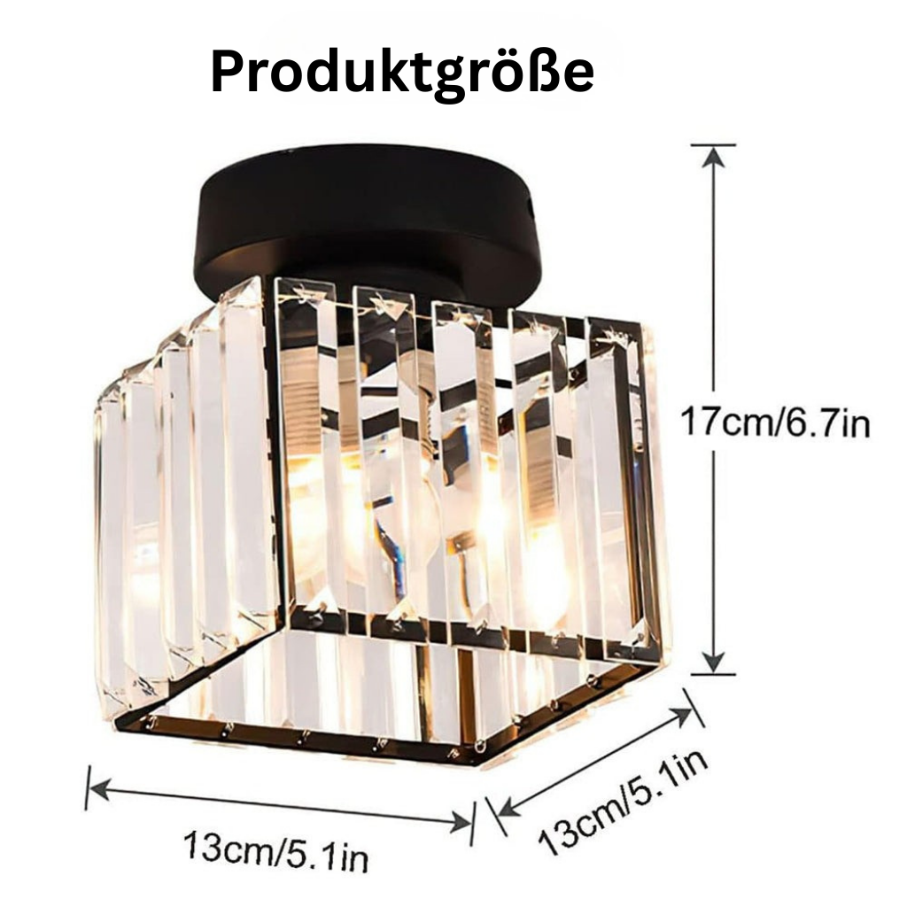 KristallÉtoile: Lampada da soffitto moderna in ottone e cristallo – 1 luce, facile da pulire per sala da pranzo e soggiorno