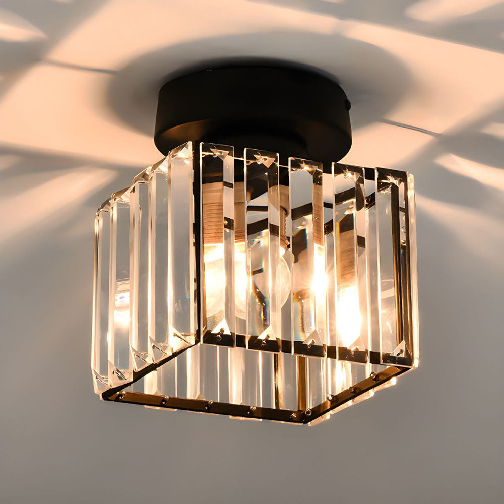 KristallÉtoile: Lampada da soffitto moderna in ottone e cristallo – 1 luce, facile da pulire per sala da pranzo e soggiorno