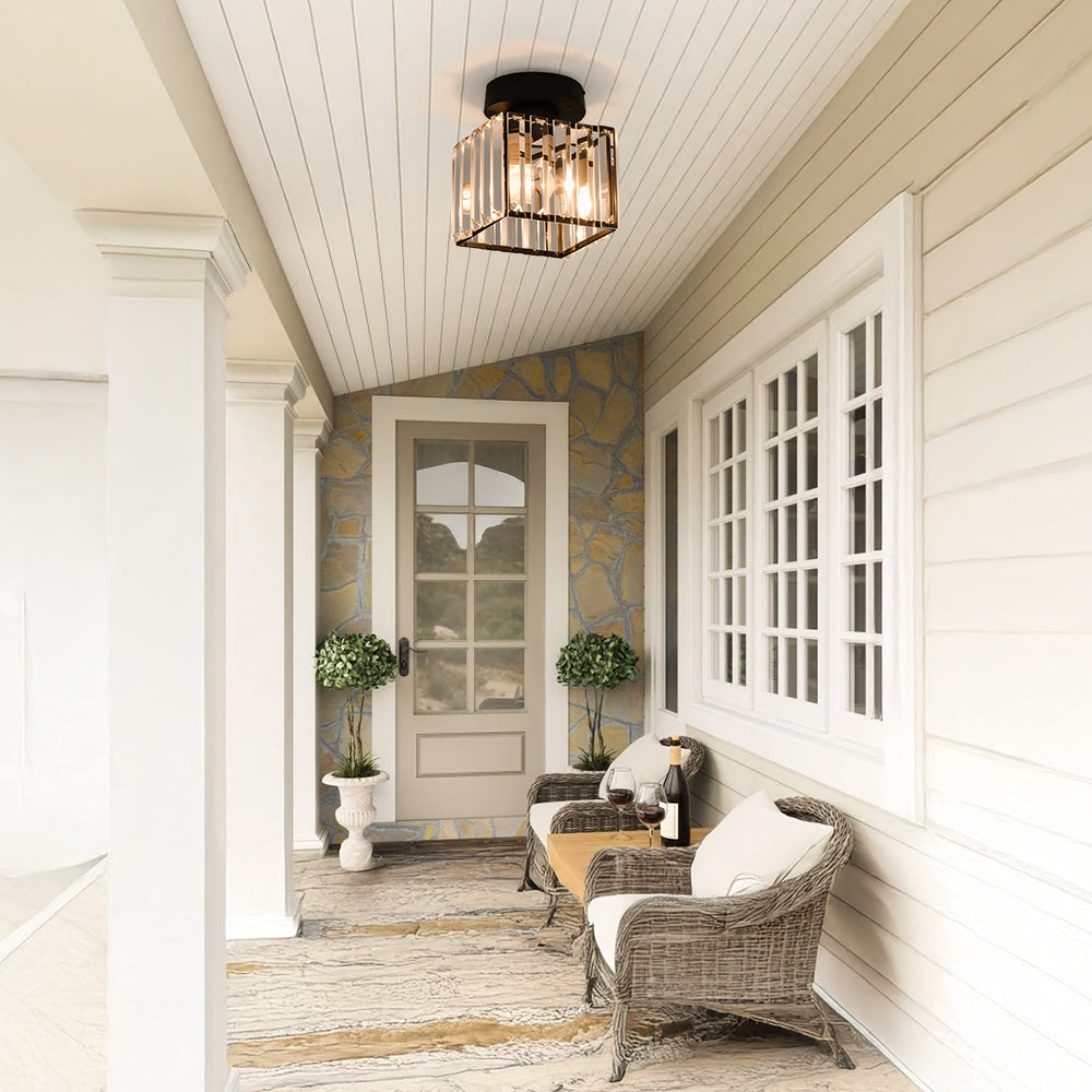KristallÉtoile: Lampada da soffitto moderna in ottone e cristallo – 1 luce, facile da pulire per sala da pranzo e soggiorno