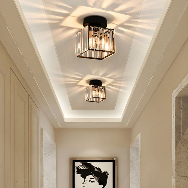 KristallÉtoile: Lampada da soffitto moderna in ottone e cristallo – 1 luce, facile da pulire per sala da pranzo e soggiorno