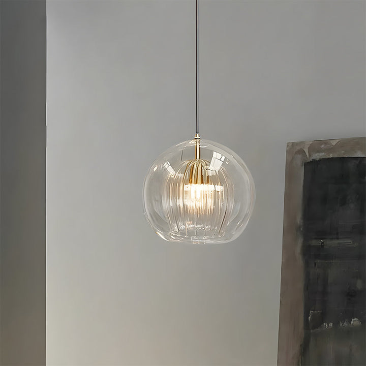 KristallKugel: Lampada a sospensione in vetro moderno a forma di sfera – decorativa e senza tempo per ambienti abitativi e camere da letto