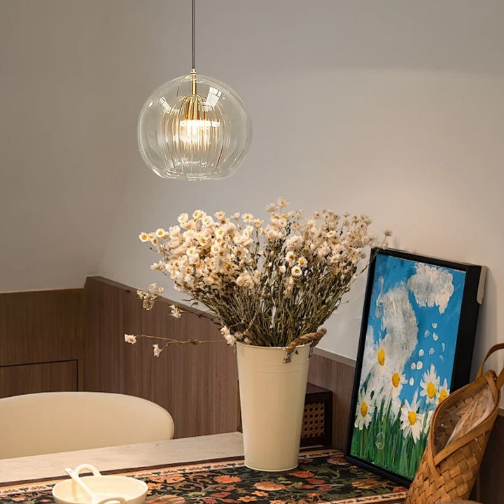 KristallKugel: Lampada a sospensione in vetro moderno a forma di sfera – decorativa e senza tempo per ambienti abitativi e camere da letto