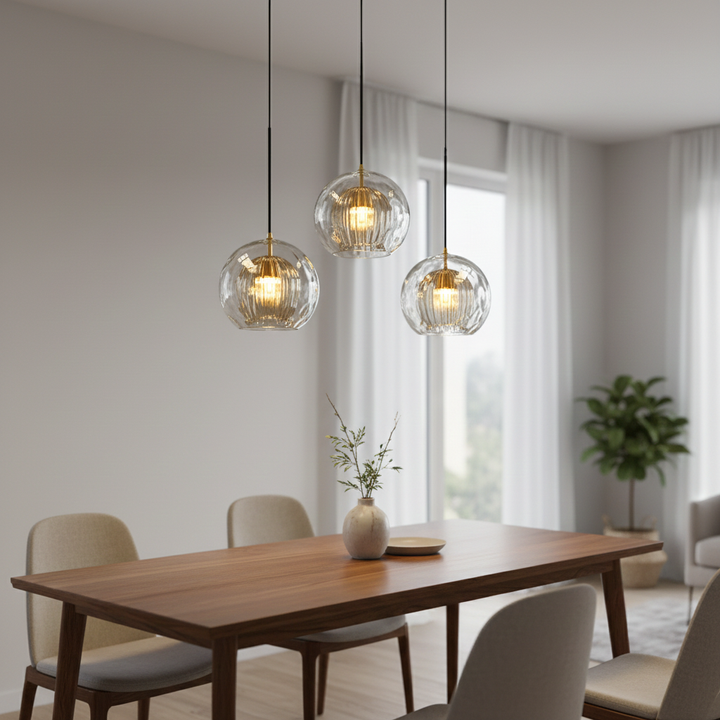 KristallKugel: Lampada a sospensione in vetro moderno a forma di sfera – decorativa e senza tempo per ambienti abitativi e camere da letto