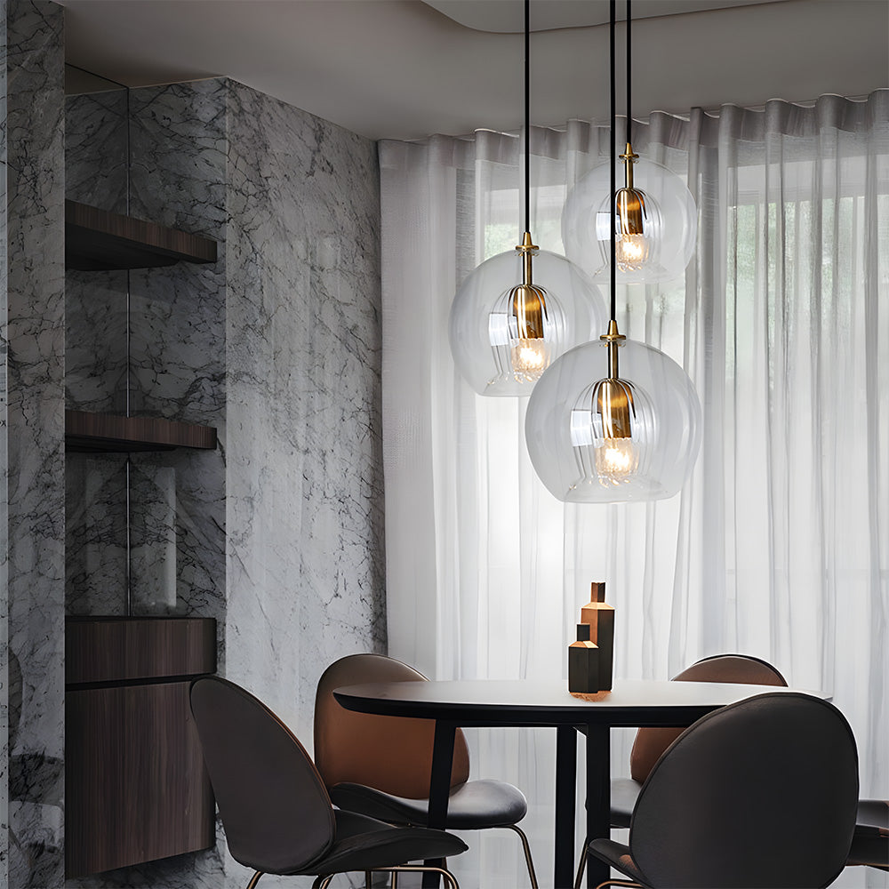 KristallKugel: Lampada a sospensione in vetro moderno a forma di sfera – decorativa e senza tempo per ambienti abitativi e camere da letto