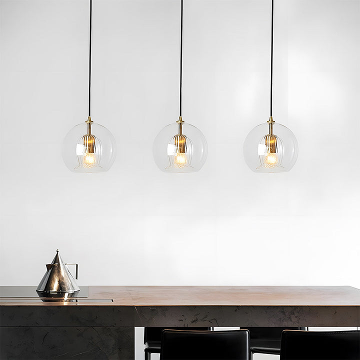 KristallKugel: Lampada a sospensione in vetro moderno a forma di sfera – decorativa e senza tempo per ambienti abitativi e camere da letto