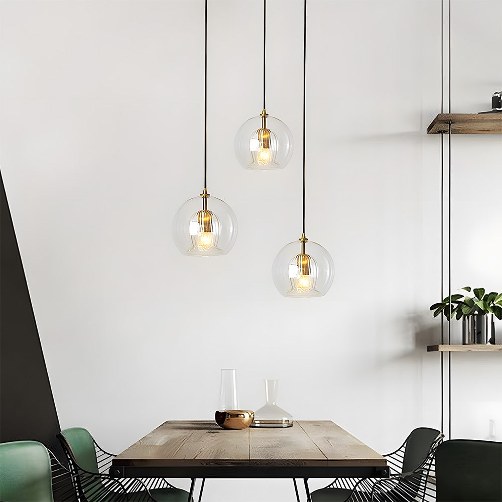 KristallKugel: Lampada a sospensione in vetro moderno a forma di sfera – decorativa e senza tempo per ambienti abitativi e camere da letto