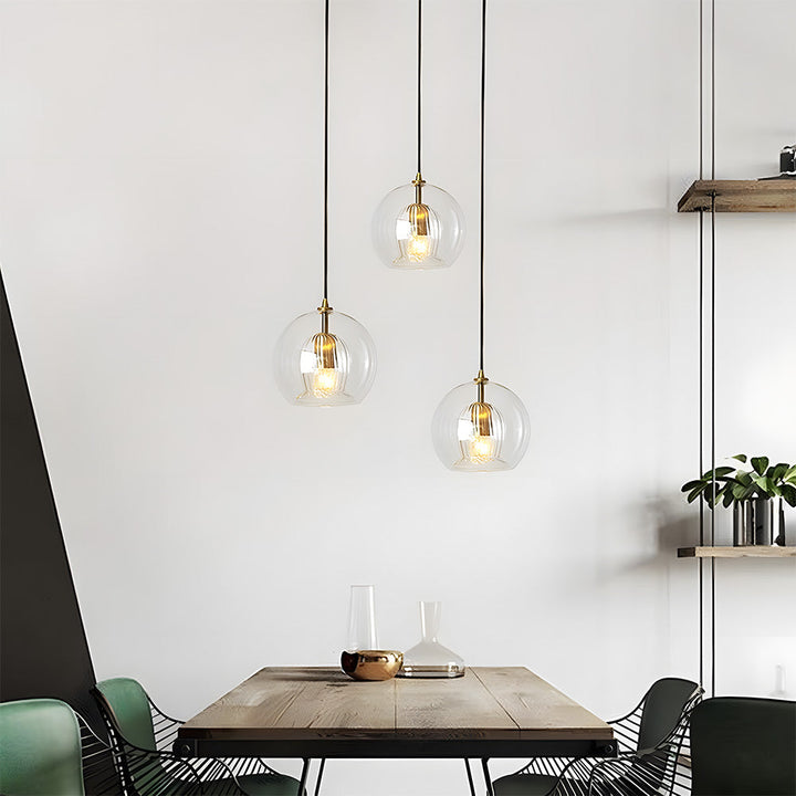 KristallKugel: Lampada a sospensione in vetro moderno a forma di sfera – decorativa e senza tempo per ambienti abitativi e camere da letto