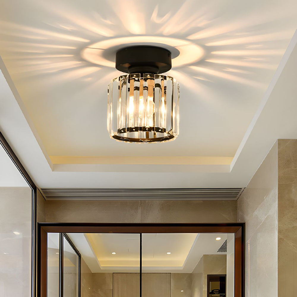 KristallLinea: Elegante lampada da soffitto in vetro moderna – semi-piatta e luminosa per soggiorno e ufficio