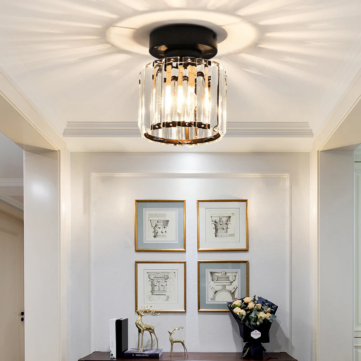 KristallLinea: Elegante lampada da soffitto in vetro moderna – semi-piatta e luminosa per soggiorno e ufficio