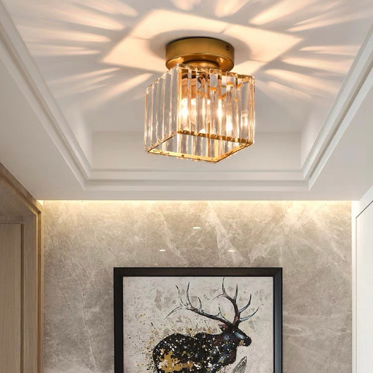 KristallLinea: Elegante lampada da soffitto in vetro moderna – semi-piatta e luminosa per soggiorno e ufficio