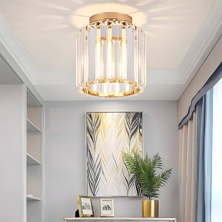 KristallLinea: Elegante lampada da soffitto in vetro moderna – semi-piatta e luminosa per soggiorno e ufficio