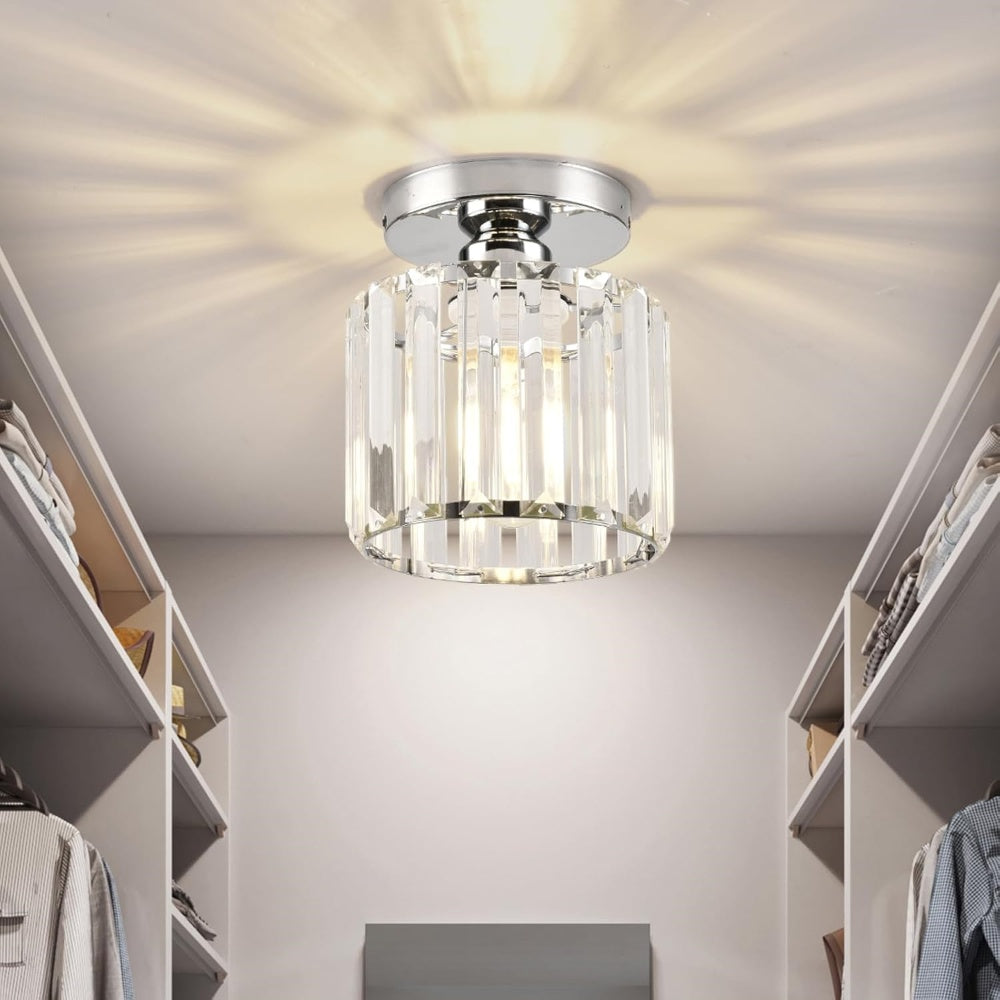 KristallLinea: Elegante lampada da soffitto in vetro moderna – semi-piatta e luminosa per soggiorno e ufficio