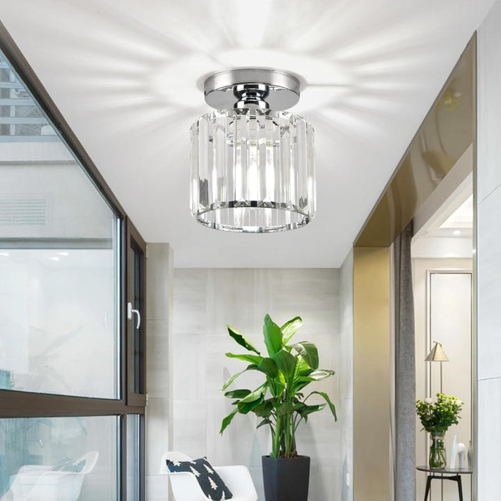 KristallLinea: Elegante lampada da soffitto in vetro moderna – semi-piatta e luminosa per soggiorno e ufficio