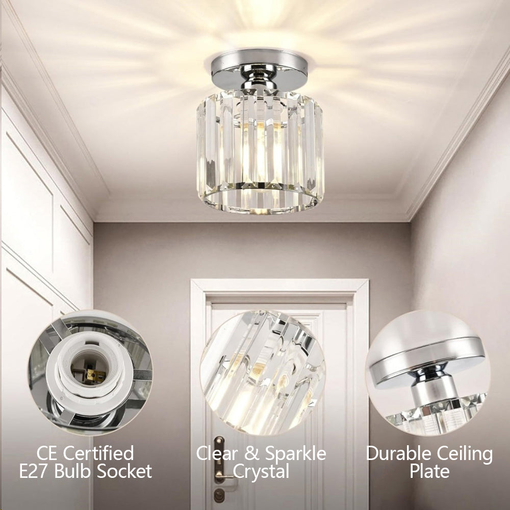KristallLinea: Elegante lampada da soffitto in vetro moderna – semi-piatta e luminosa per soggiorno e ufficio