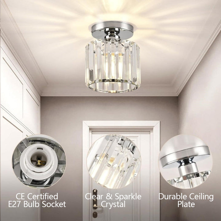 KristallLinea: Elegante lampada da soffitto in vetro moderna – semi-piatta e luminosa per soggiorno e ufficio