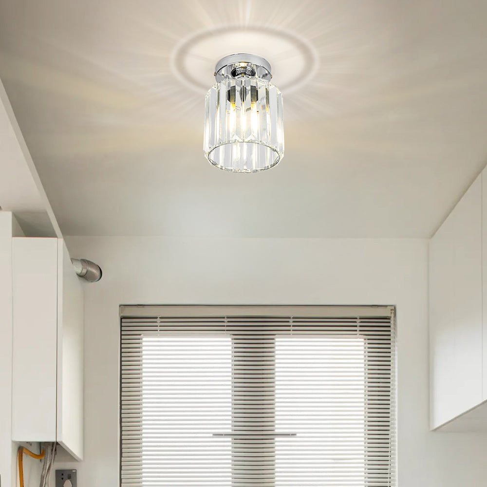 KristallLinea: Elegante lampada da soffitto in vetro moderna – semi-piatta e luminosa per soggiorno e ufficio