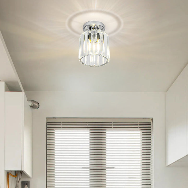 KristallLinea: Elegante lampada da soffitto in vetro moderna – semi-piatta e luminosa per soggiorno e ufficio