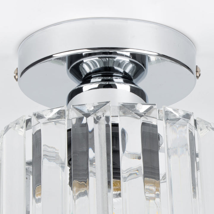 KristallLinea: Elegante lampada da soffitto in vetro moderna – semi-piatta e luminosa per soggiorno e ufficio