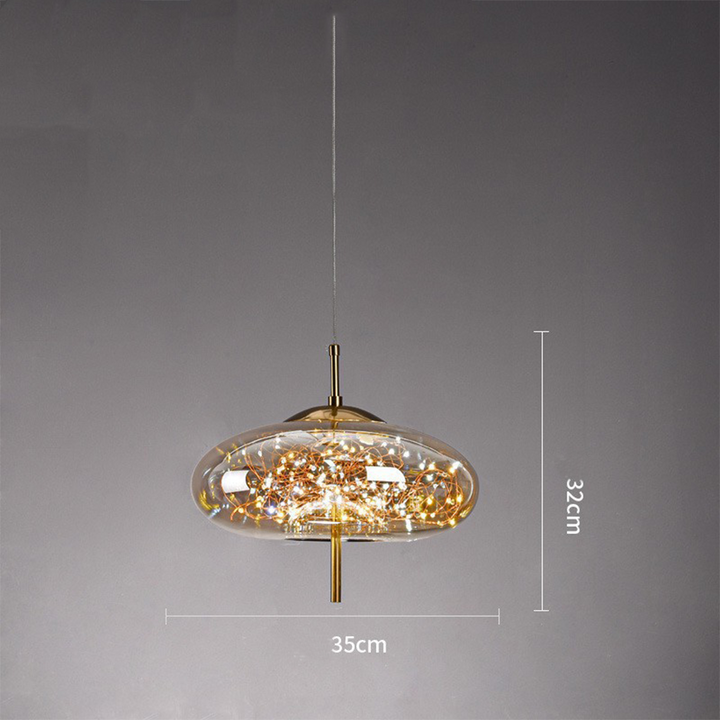 KristallNordic: Lampada a sospensione LED in vetro lussuosa – elegante e accogliente per cucina e sala da pranzo