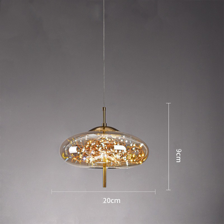 KristallNordic: Lampada a sospensione LED in vetro lussuosa – elegante e accogliente per cucina e sala da pranzo