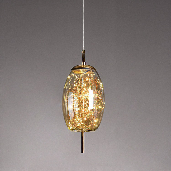 KristallNordic: Lampada a sospensione LED in vetro lussuosa – elegante e accogliente per cucina e sala da pranzo