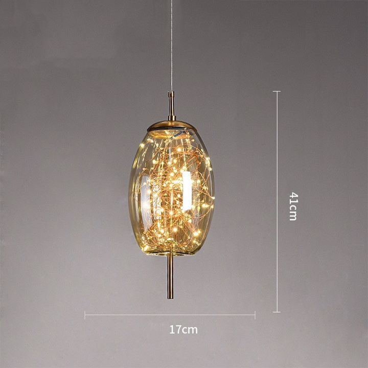 KristallNordic: Lampada a sospensione LED in vetro lussuosa – elegante e accogliente per cucina e sala da pranzo