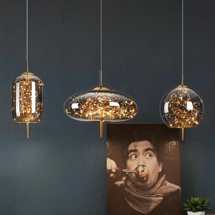 KristallNordic: Lampada a sospensione LED in vetro lussuosa – elegante e accogliente per cucina e sala da pranzo