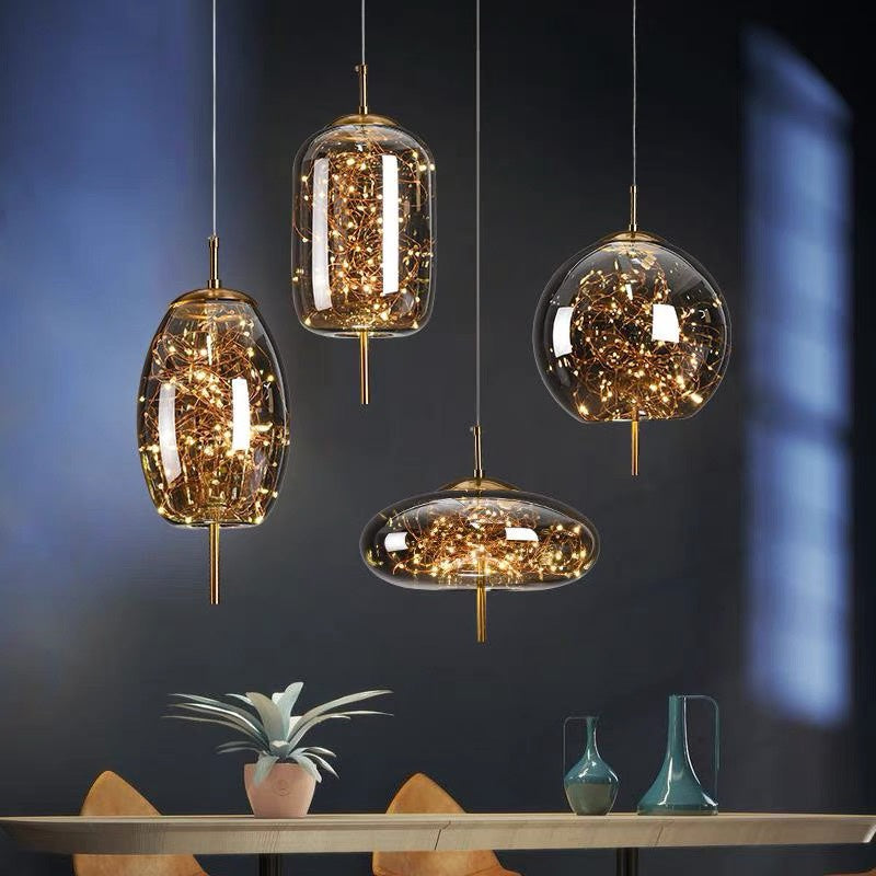 KristallNordic: Lampada a sospensione LED in vetro lussuosa – elegante e accogliente per cucina e sala da pranzo