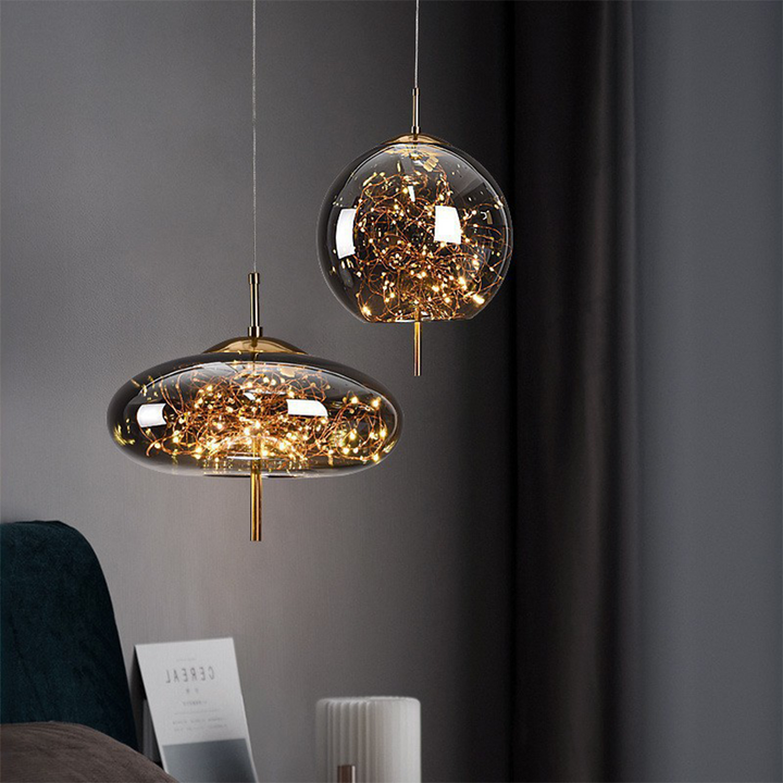KristallNordic: Lampada a sospensione LED in vetro lussuosa – elegante e accogliente per cucina e sala da pranzo