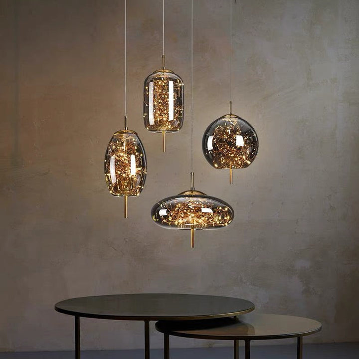 KristallNordic: Lampada a sospensione LED in vetro lussuosa – elegante e accogliente per cucina e sala da pranzo