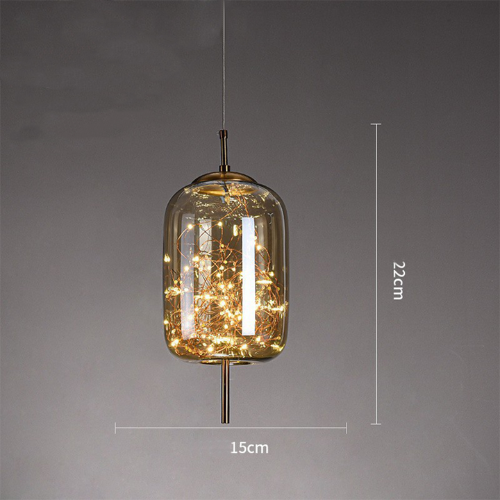 KristallNordic: Lampada a sospensione LED in vetro lussuosa – elegante e accogliente per cucina e sala da pranzo