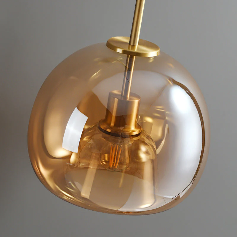KupferneEleganz: Lampada da soffitto moderna in vetro con finitura in rame – elegante e decorativa per corridoio e soggiorno
