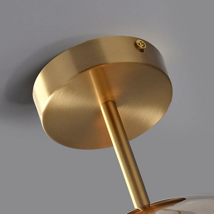 KupferneEleganz: Lampada da soffitto moderna in vetro con finitura in rame – elegante e decorativa per corridoio e soggiorno