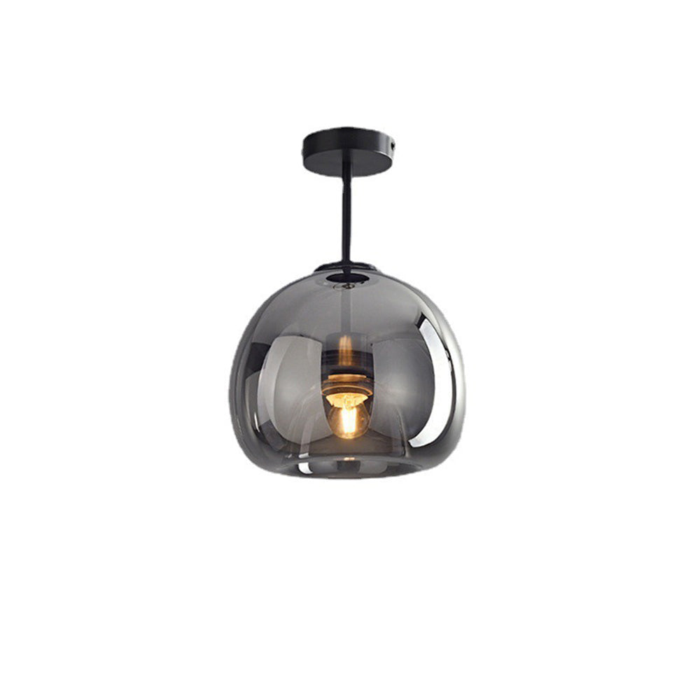 KupferneEleganz: Lampada da soffitto moderna in vetro con finitura in rame – elegante e decorativa per corridoio e soggiorno