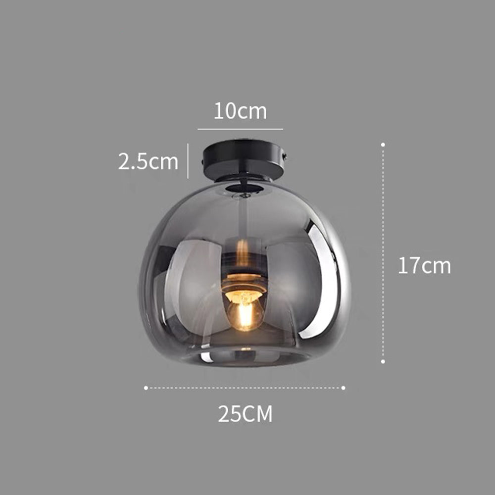 KupferneEleganz: Lampada da soffitto moderna in vetro con finitura in rame – elegante e decorativa per corridoio e soggiorno