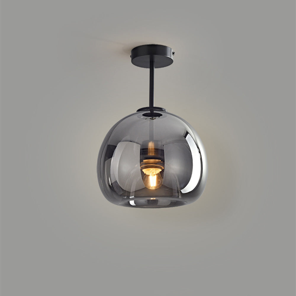 KupferneEleganz: Lampada da soffitto moderna in vetro con finitura in rame – elegante e decorativa per corridoio e soggiorno