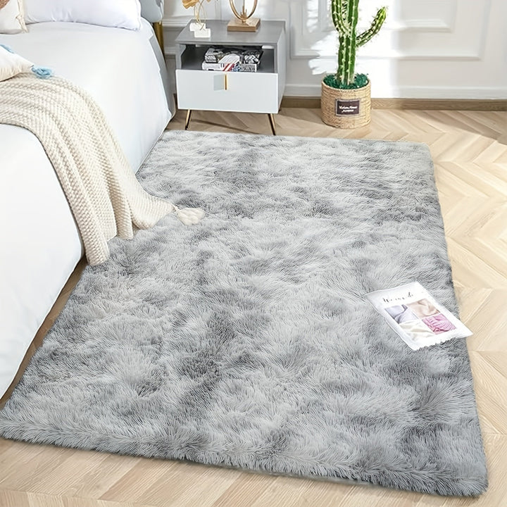 KuschelFarb: Tappeto alto in pile morbido con design moderno a sfumature in poliestere – ideale per spazi abitativi e lati del letto